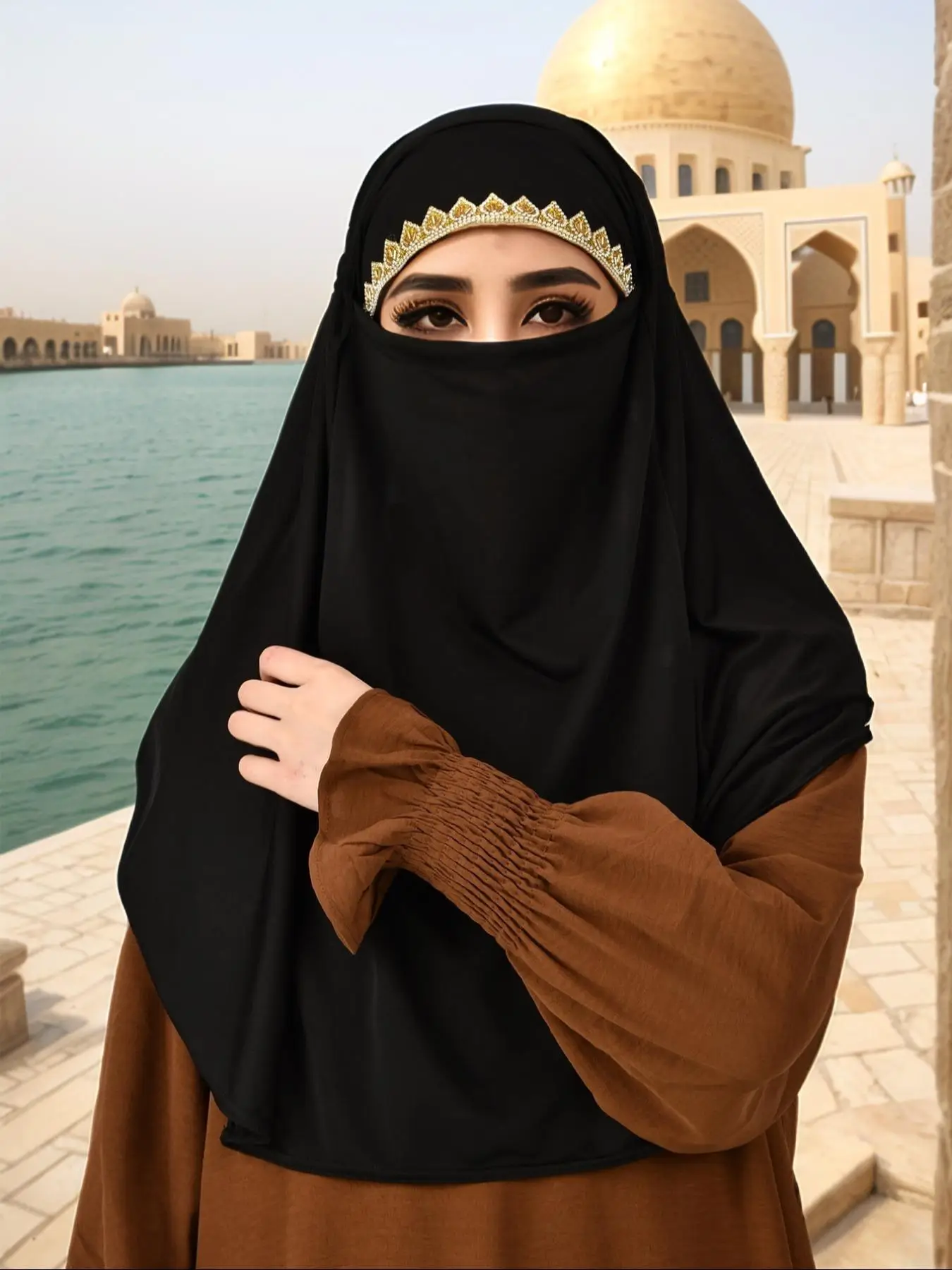 Women's Solid Color Instant Hijab, Modest Comfortable Breathable Hijab for Daily Wear, Fashionable Muslim Clothing for All Seasons