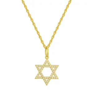 EVRY JEWELS Gold or Silver Plated Women's Star of David Necklace