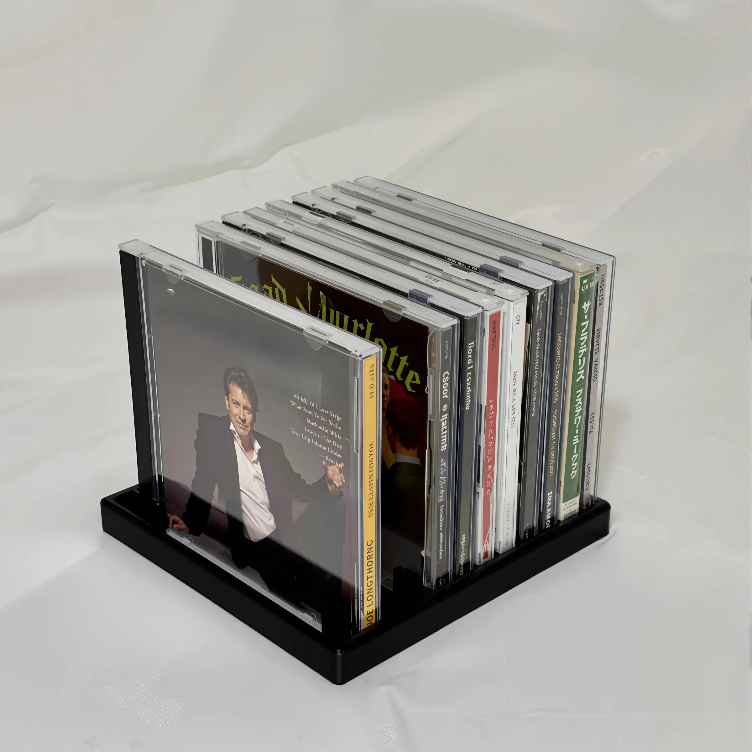 CD Storage Rack Organizer, Display Rack, Durable Plastic Design, Holds Multiple Cds, Ideal for Home & Office Organization, Space-Saving Solution