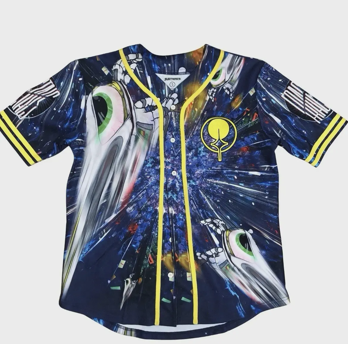 Subtronics Fractals 999 Baseball Jersey Adult Size Small, Unisex Sport Baseball Jersey, Casual Fanwear Shirt, Streetwear Look