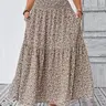 【Black Friday】Women's Plus Size Ditsy Floral Pattern Long Skirt, Casual High Waist A-Line Skirt