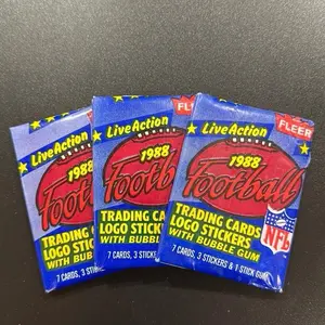 Three Packs of 1988 Fleer NFL Football Live Action Trading Cards
