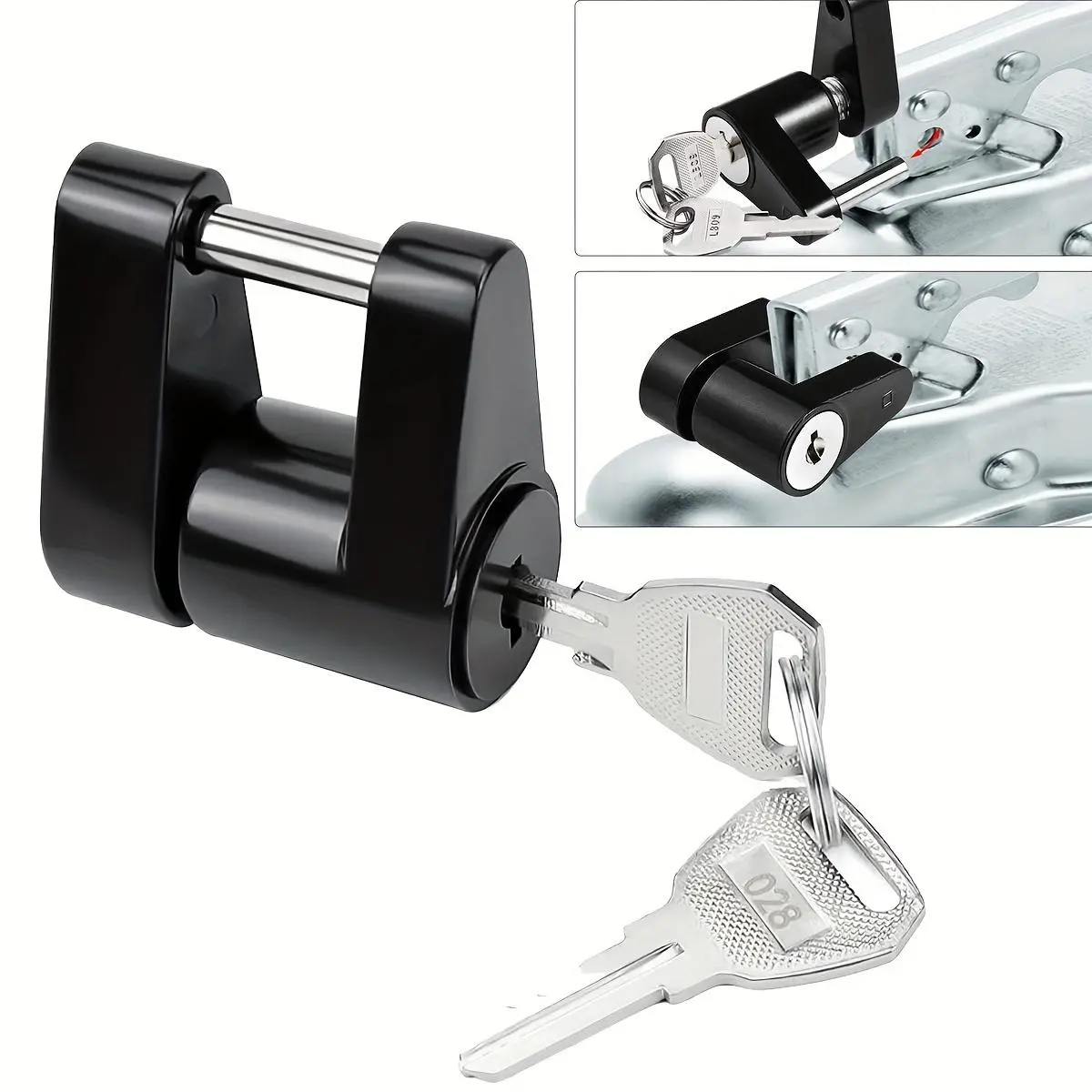 Black trailer hook lock, RV trailer hook lock, tractor trailer lock, Anti Theft Padlock, Hitch Lock, Anti Theft Locks