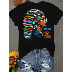 "100% Made in the USA U.S.A., 180 grams of education is free, black teacher books, black history month t-shirt "
