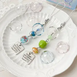 20Pcs 12x22mm Jellyfish Keychain Wind Chimes Beads Caps Charms For Jewelry Making DIY Decorations Wind Bell Pendant Earrings Accessories