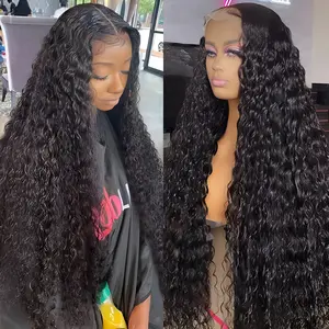 Lemoda 210% Density 13x6 Full Lace Frontal Virgin Human Hair Wigs 15A Water Wave 13x6 HD Lace Front Wigs Deep Wave Human Hair Wig Wet and Wavy Wig Pre Plucked With Natural Hairline