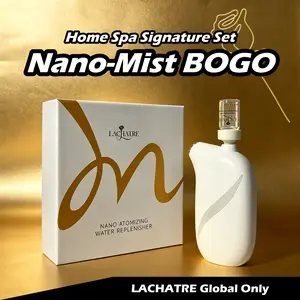 LACHATRE: Home Spa Signature Set Nano Facial sprayer SPA Face Humidifier Portable ,Sprayer USB Rechargeable Handy Skin Care Machine for Face Hydrating, Daily Makeup Moisturizing|Beauty Massager and Serum Super-Hydrating Rapid Repair Serum  pump sprayer