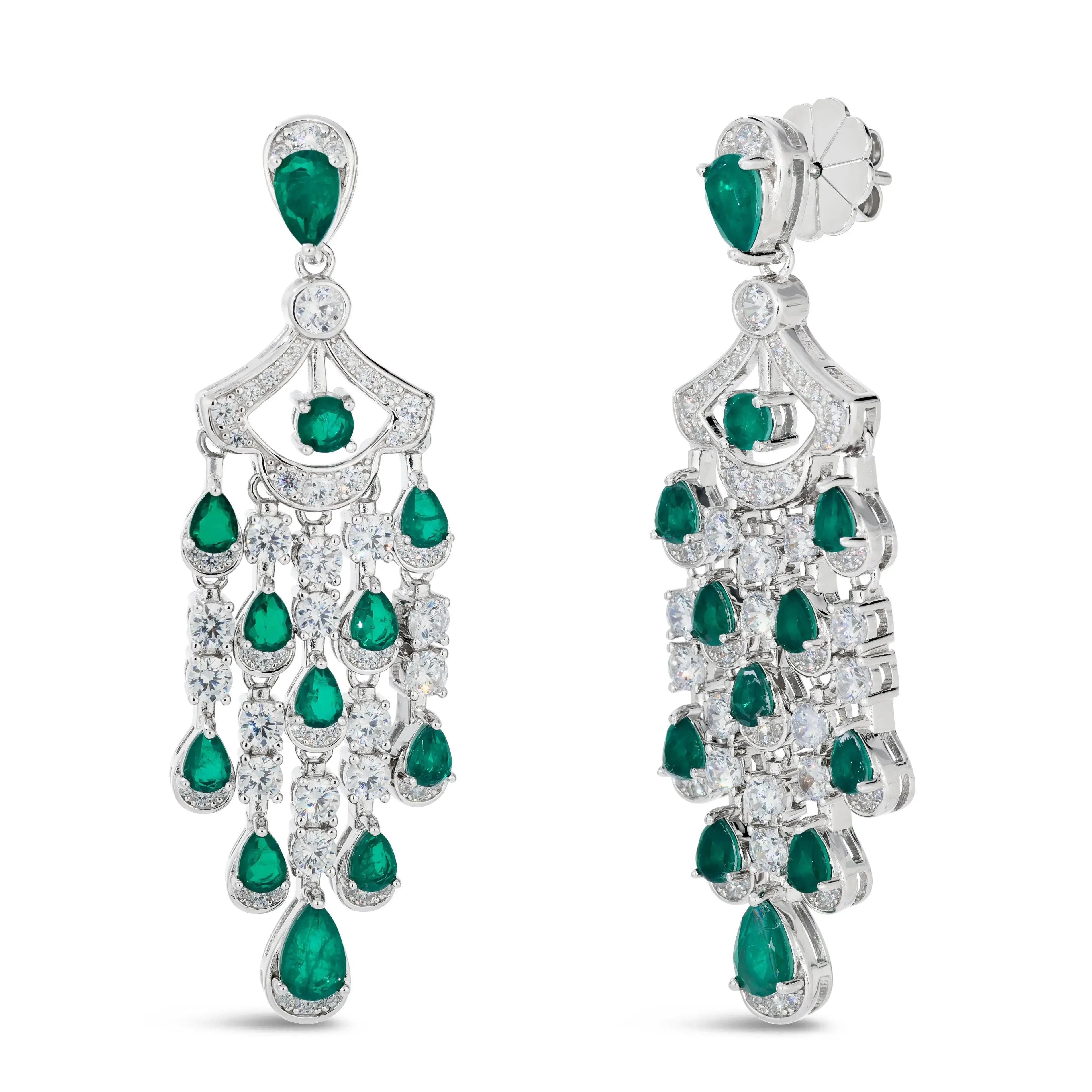 Vintage Inspired Chandelier Earrings in Emerald