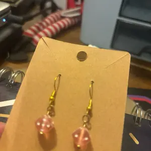 Pink dice earrings