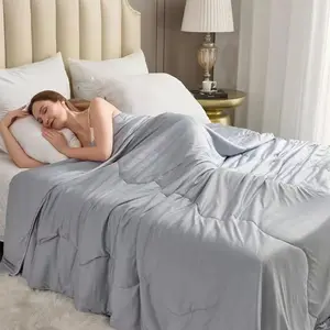 Extra Large Reversible Cooling Comforter, Soft Lightweight Summer Blanket, Thin All-Season Bed Comforter for Hot Sleepers