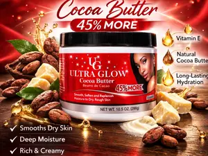 Ultra Glow Cocoa Butter Moisturizer – 7.25 oz Full-Body Hydration with Vitamin E for Dry Skin