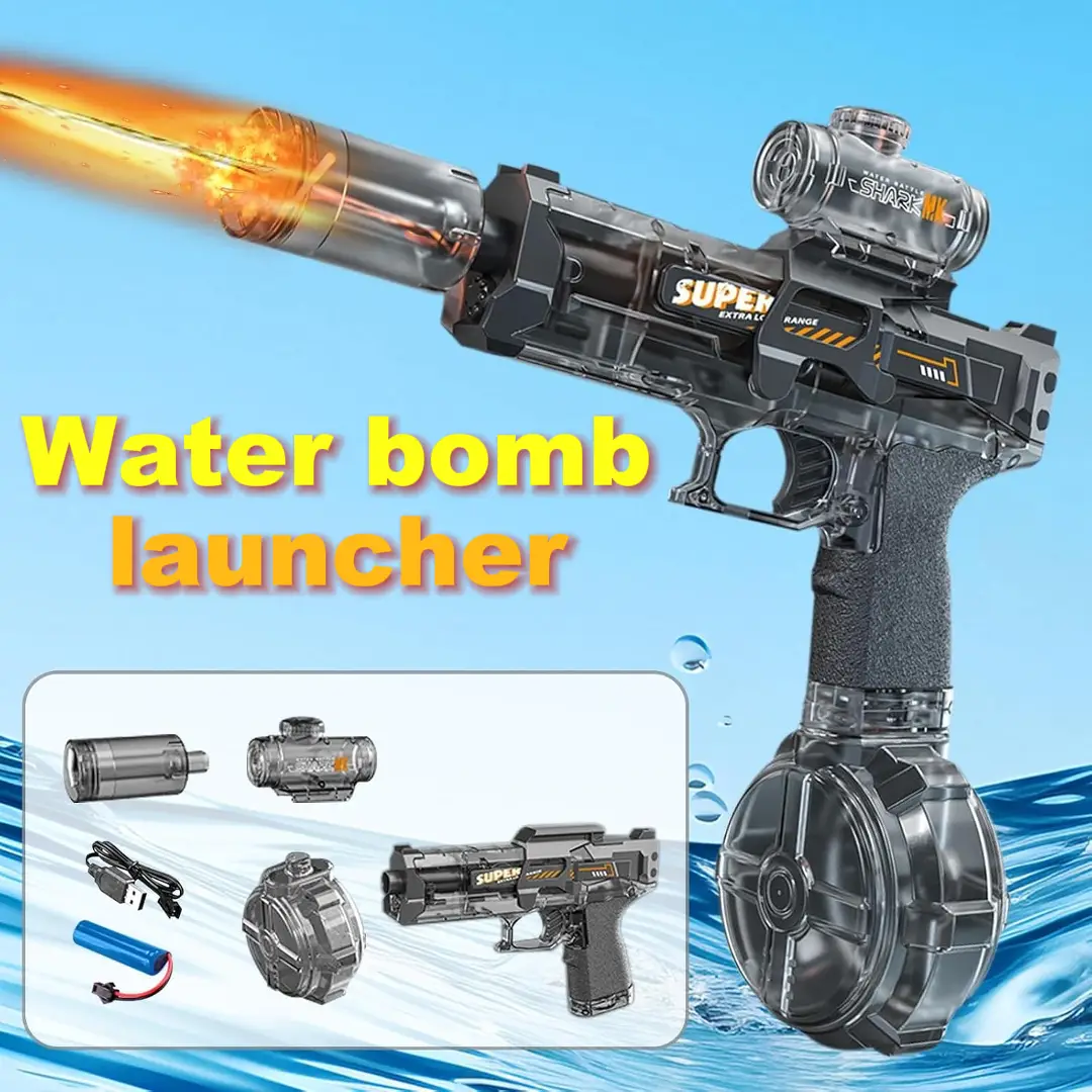 Ultra-high-speed linkage launcher with LED Effects,Suitable for Adults & Kids,Large Capacity Water Tank & Rechargeable Battery, Summer Outdoor Pool Be