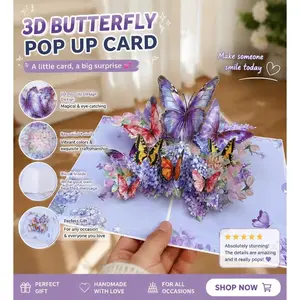 Gold Foil 3D Pop Up Greeting Card with Envelope Elegant Handmade Festival Card Ideal for Birthday Anniversary Valentine's Day Teachers' Day New Year Gift