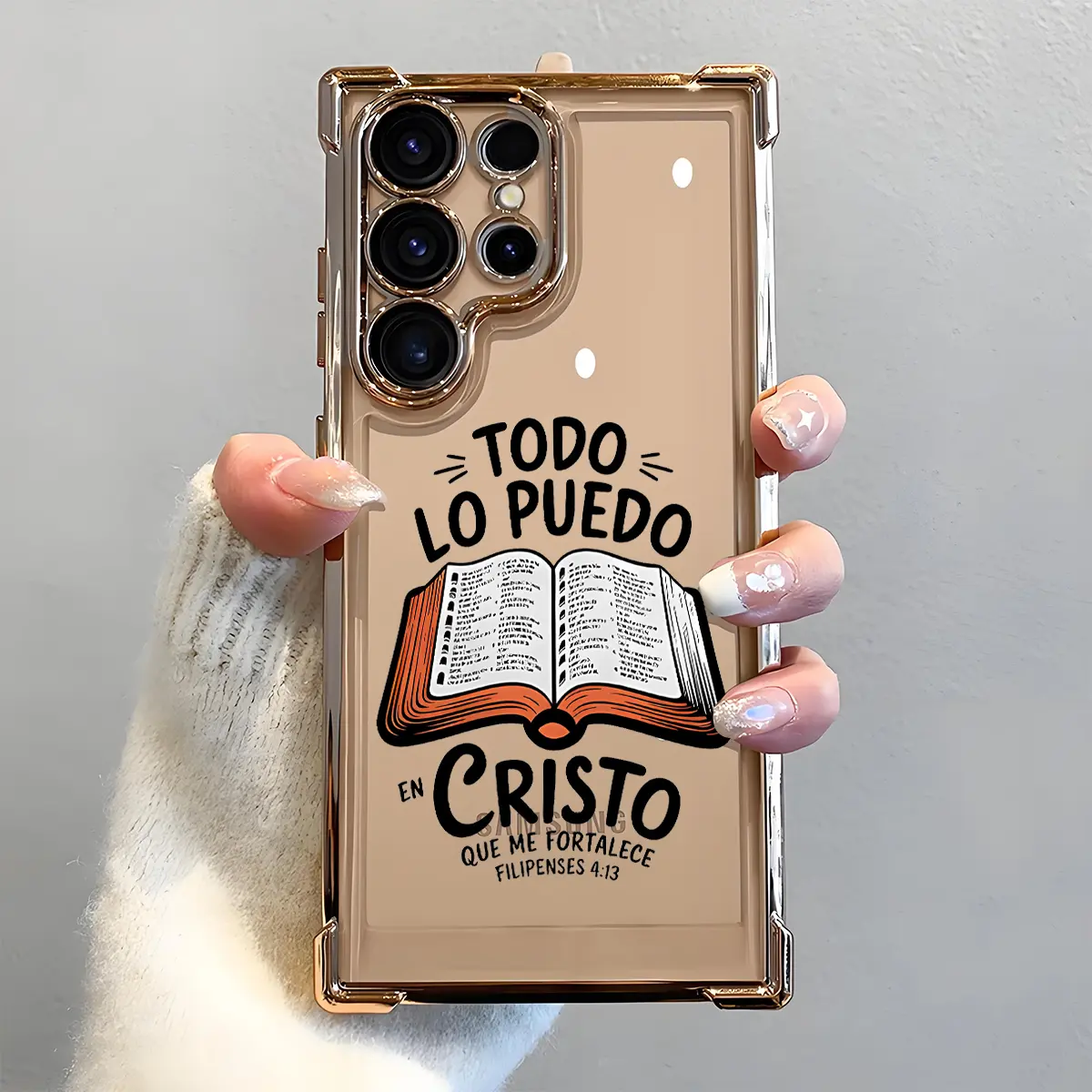 Bible Verse Aesthetic Christian Phone Case, Electroplated Cover with Airbag Shockproof Slim Soft TPU Cover for Samsung S26 S25 S24 S23 S22 Ultra S25Edge S24FE Plus S25+