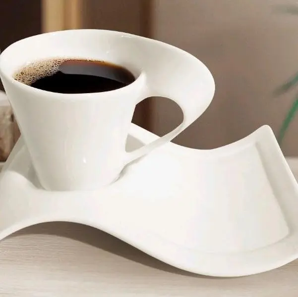 Cup and Saucer Set - White porcelain Design with Elegant Shape and Smooth Finish