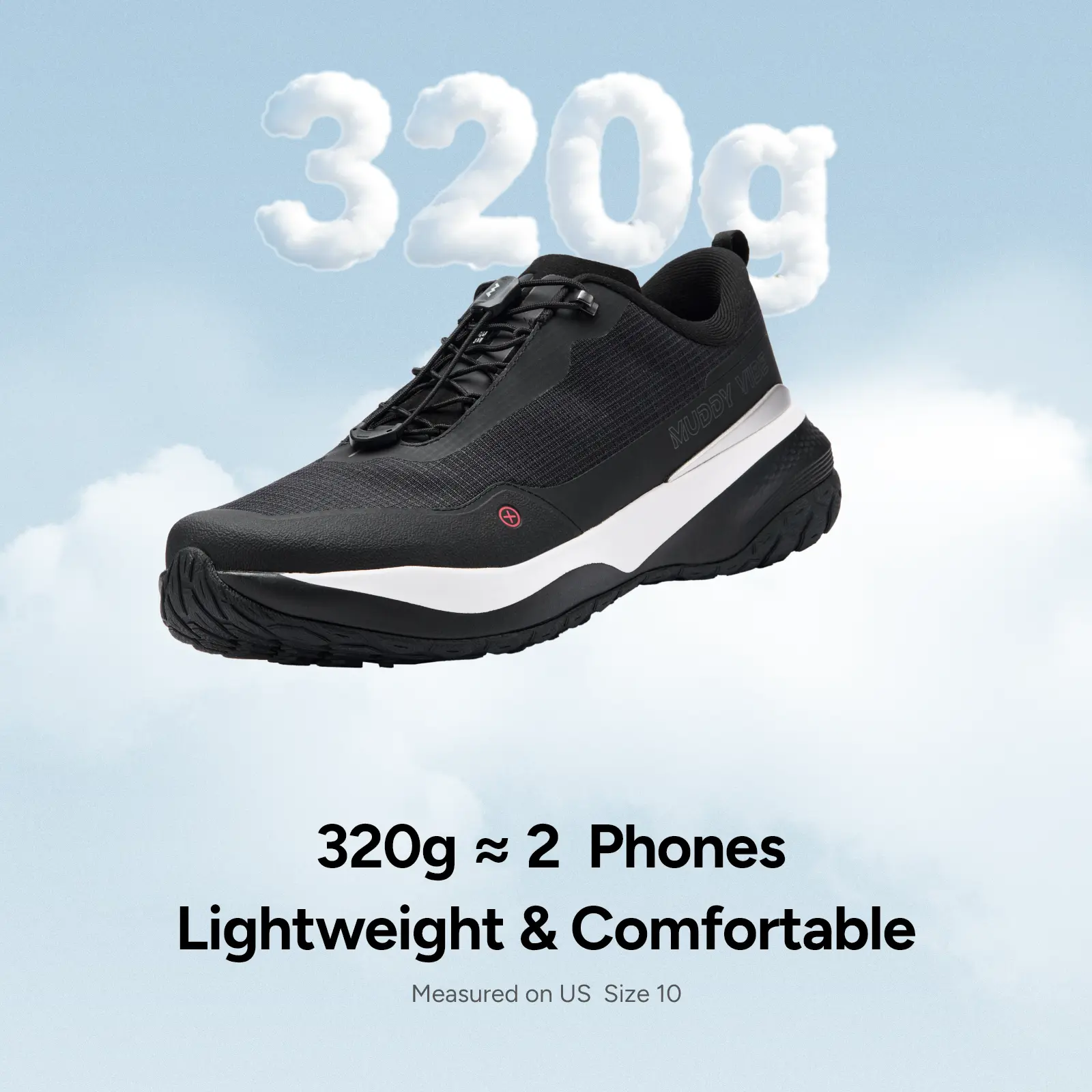 Muddy Vibe Si-14 Lightweight Walking Shoes for Men & Women, Arch Support Breathable Cushion Sneakers