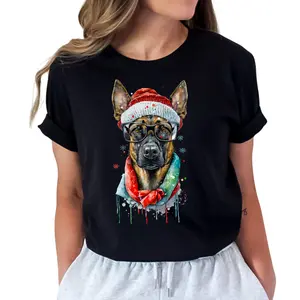 Christmas Dog Shirt, Funny German Shepherd Christmas Tee, Dog Lover Holiday Shirt, Cute Pet Owner Gift T-Shirt