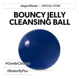 ONGREDIENTS Butterfly Pea Cleansing Ball 110g / 3.88 oz, Gentle Daily Hydrating Barrier Face Cleanser with Butterfly Pea, Refining, Jelly Ball Cleanser for All Skin Types, pH-balanced, Korean Skincare