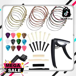 Anvin Acoustic Guitar Accessories Kit Guitar Strings Replacement Changing Tool Including Guitar Acoustic Strings, Picks, Capo, String Winder, Bridge Pins, Picks for Guitar Players Beginners (48 Pcs)