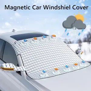 Car Windshield Snow Cover Cars Trucks Vans Sunshade Covers Waterproof Windproof Winter Frost & Ice Windshield Protector UV Proof Removal Sunclot with Mirror Covers Storage Pouch Easy Storage