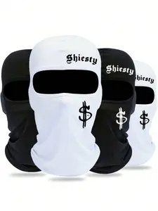 2pcs/1pc Letter And Dollar Print Ski Mask Balaclava Face Mask For Men Women UV Protection Windproof Scarf For Snowboard Motorcycle