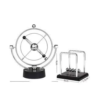 Metallic Magnetic Levitation Pendulum Ball Perpetual Motion Machine - Small Billiard-Themed Physics Ornament, Creative Home Office Desk Decor, Ideal Gift for Decor Enthusiasts