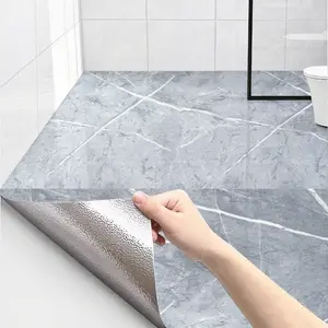 Self-Stick Modern Marble Tile Sticker Roll, Thick Large Size, Peel and Stick, Removable Adhesive, Kitchen Splash Guard, Bathroom, Marble Backsplash Wallpaper