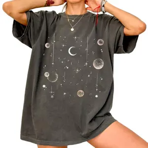 Vintage Celestial T-Shirt, Retro Moon T-Shirts, Moon Phase Astrology Astronomy Tees, BeautyT-Shirt, Gift for her, Womenswear, Top, Cotton
