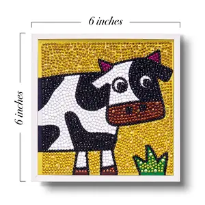 Cow Diamond Art Kit, Home Decor, Diamond Painting For Kids, 5D Diamond Painting, Wall Decor, DIY Diamond Art, Diamond Art with Frame, Handmade Craft, Best Gift, Goody Bags, Birthday Gift, Wall Art for Home Living Room Bedroom