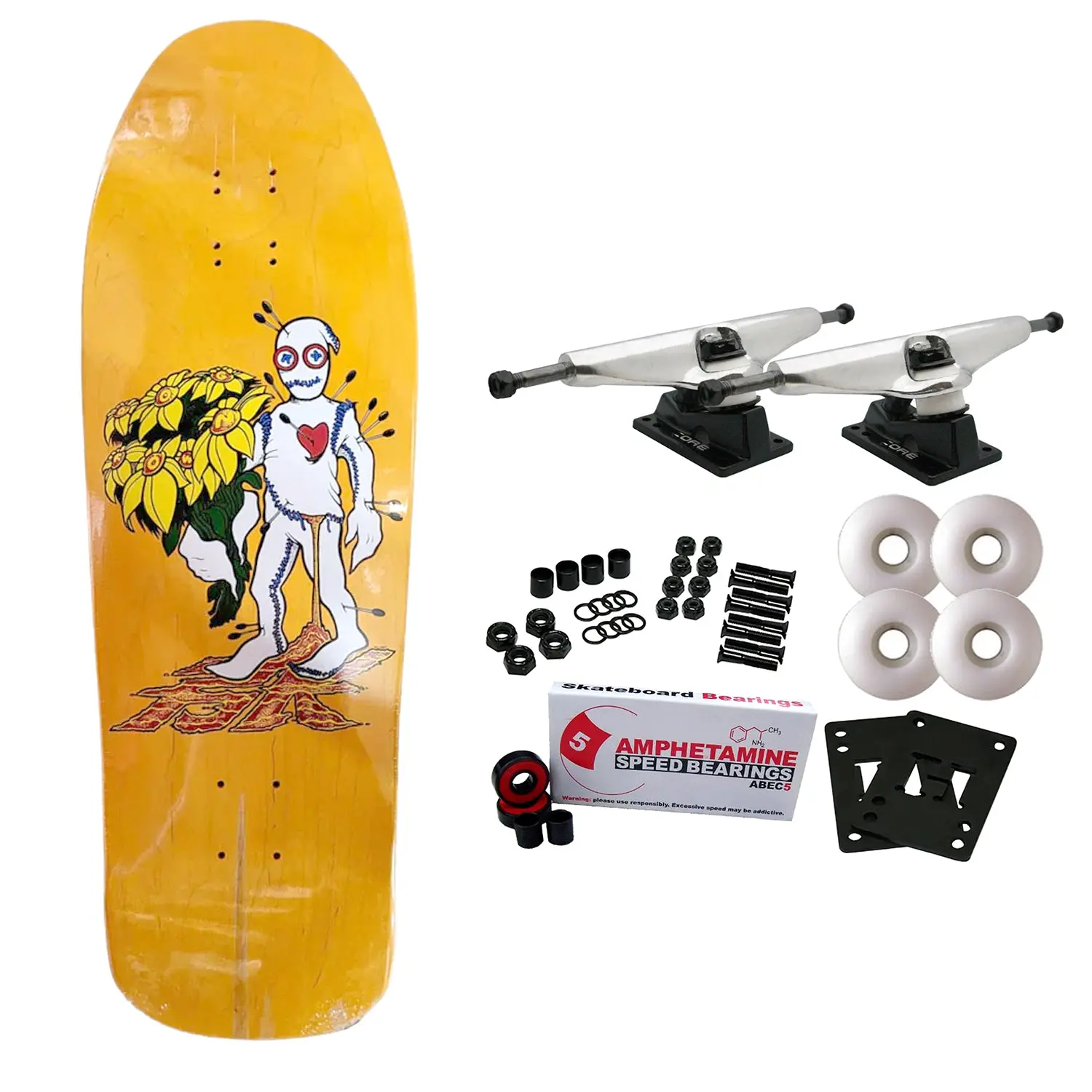 Dogtown Skateboard Complete Bryce Kanights Flower Guy Yellow 10.12" x 31.87"