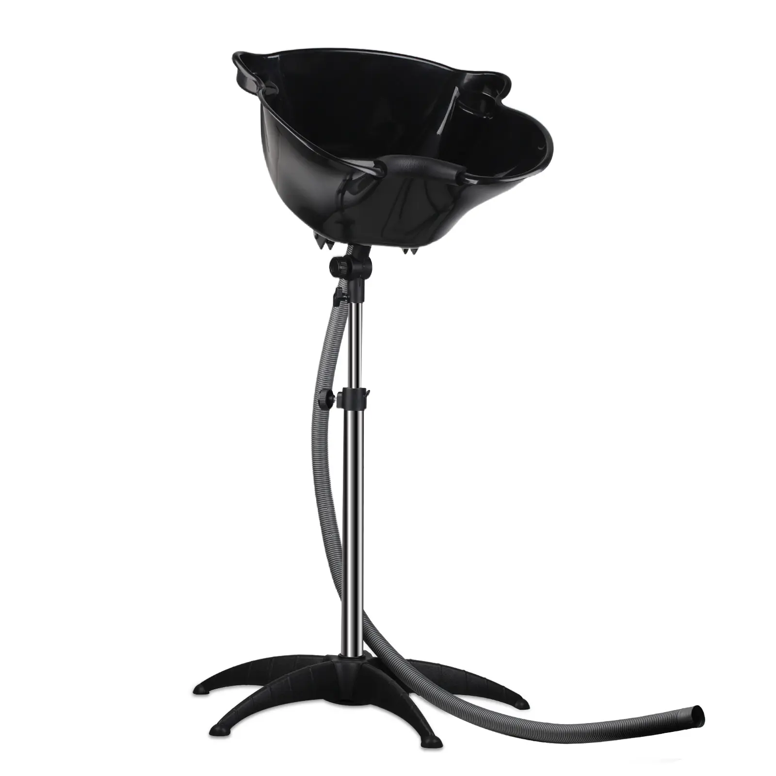 Portable and Movable Shampoo Basin, Adjustable Height Shampoo Bowl Sink Hair Salon Equipment with Drainage and Cleaning Hose Suitable for Home, Salons, Hospitals