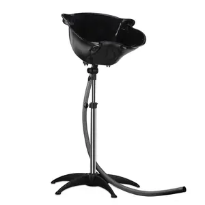Portable and Movable Shampoo Basin, Adjustable Height Shampoo Bowl Sink Hair Salon Equipment with Drainage and Cleaning Hose Suitable for Home, Salons, Hospitals