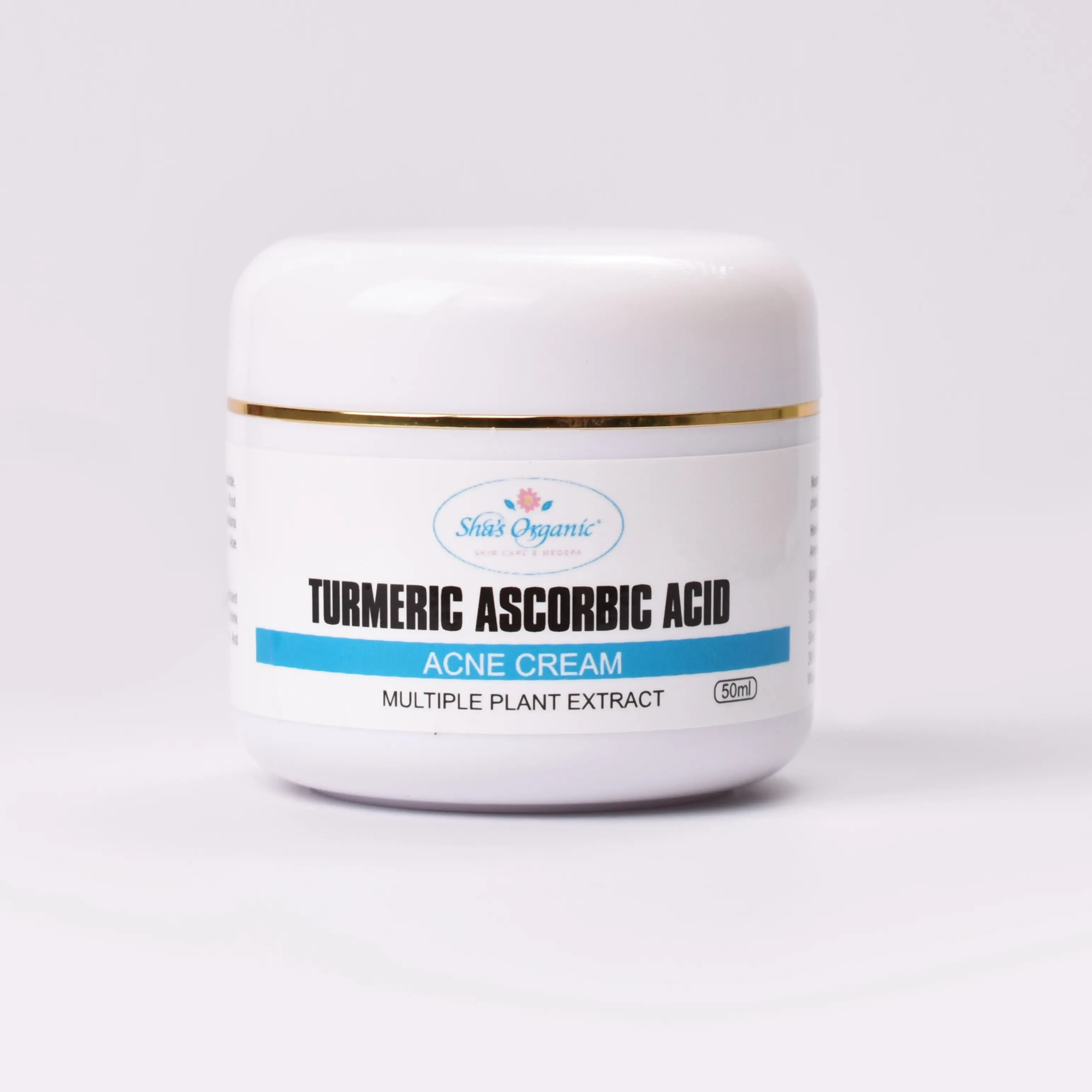 Sha's Organic Skincare Turmeric Blend Acne Clearing Cream, Natural Retinol Alternative Topical Solution for Face & Body, Clear Moisturizing Pore Repair Acne Clearing Product, Acne Clearing Products