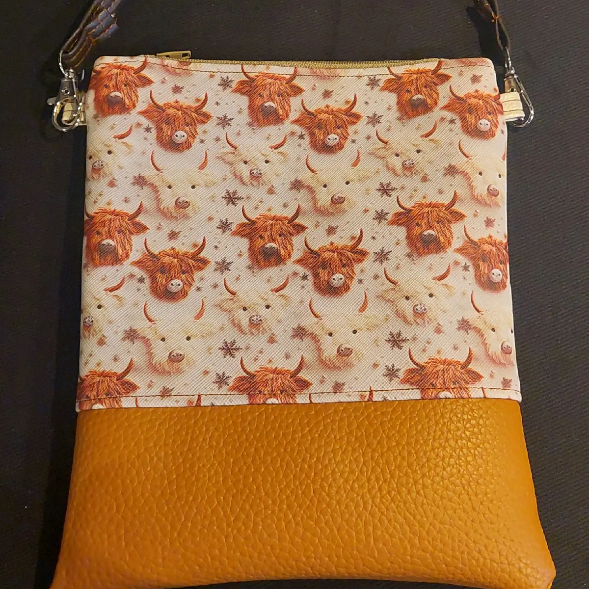 Cow vinyl purse