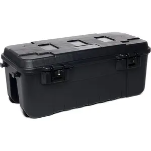Sportsman Trunk with Wheels, Black, 108-Quart, Lockable Storage Box, Rolling Sportsman Trunk, Hunting Gear and Ammunition Bin, Heavy-Duty Containers for Camping, Large