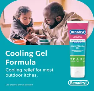 Benadryl Extra Strength Anti Itch Relief Gel 2% Diphenhydramine HCl for Insect Bites Sunburn & More 3.5 fl oz Cooling Gel Formula