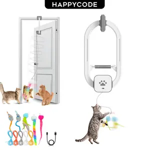 HAPPYCODE Electric Cat Teaser (No Remote), Rechargeable Door Clip Design, Interactive Pet Toy. Dual Modes – 360° Rotation & Irregular Jumping, Stimulates Physical and Mental Vitality. Cat Toy, Cat Supplies, Pet Supplies, Interactive Cat Toy, Perfect Gift