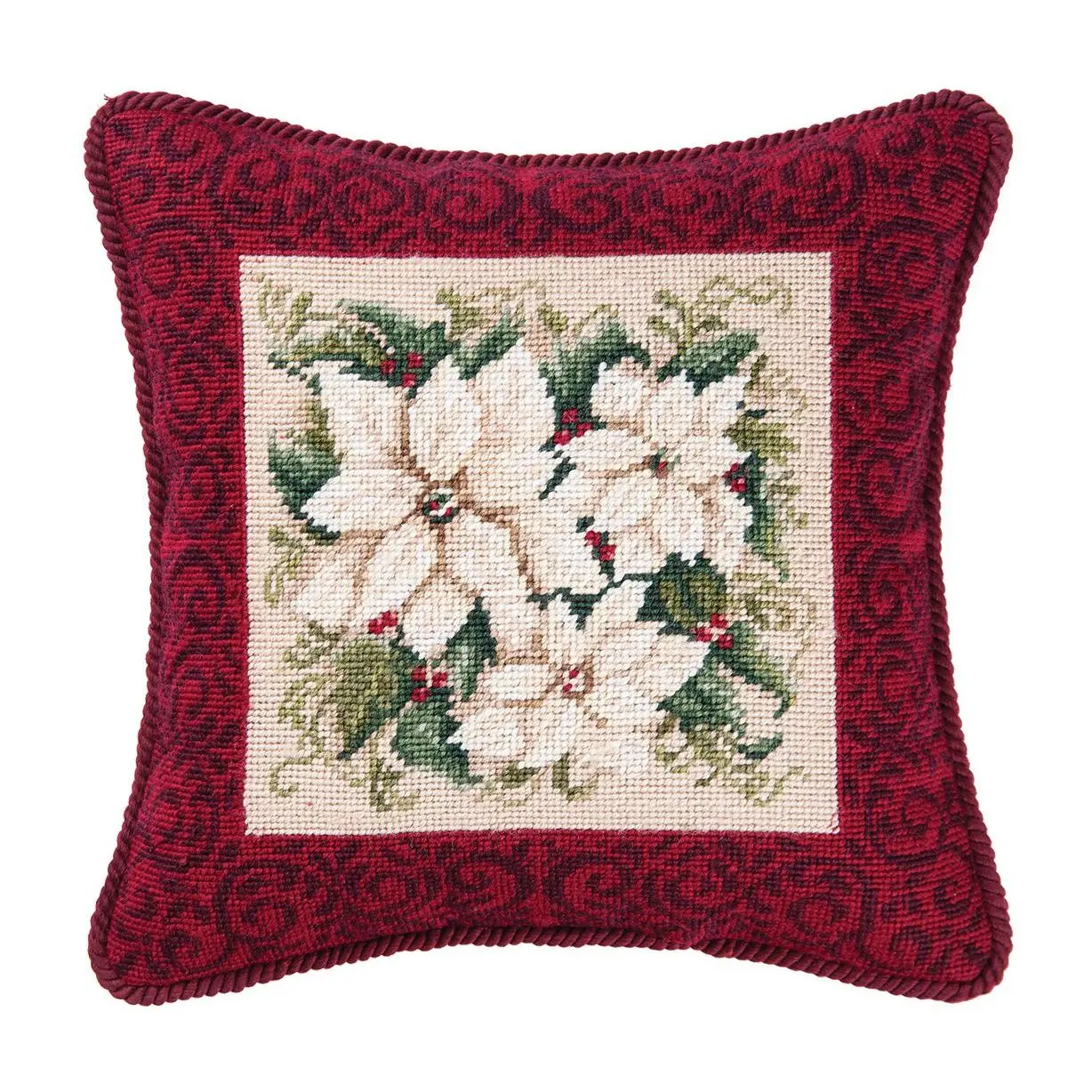 C&F Home White Poinsettia Pillow C&F Home White Poinsettia Pillow