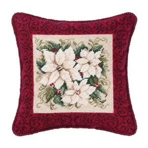 C&F Home White Poinsettia Pillow