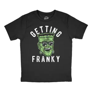 Youth Funny T Shirts Getting Franky Sarcastic Frankenstein Graphic Novelty Halloween Tee For Kids Funny T Shirts Halloween Tops for Kid Novelty Tees for Kids Black -
