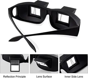 OverPrescriptionGlasses Lazy Reading Glasses - 90 Degree Horizontal Prism Readers, Adjustable Neck Pain Relief Eyewear for Bed, Fits Over Prescription Lenses