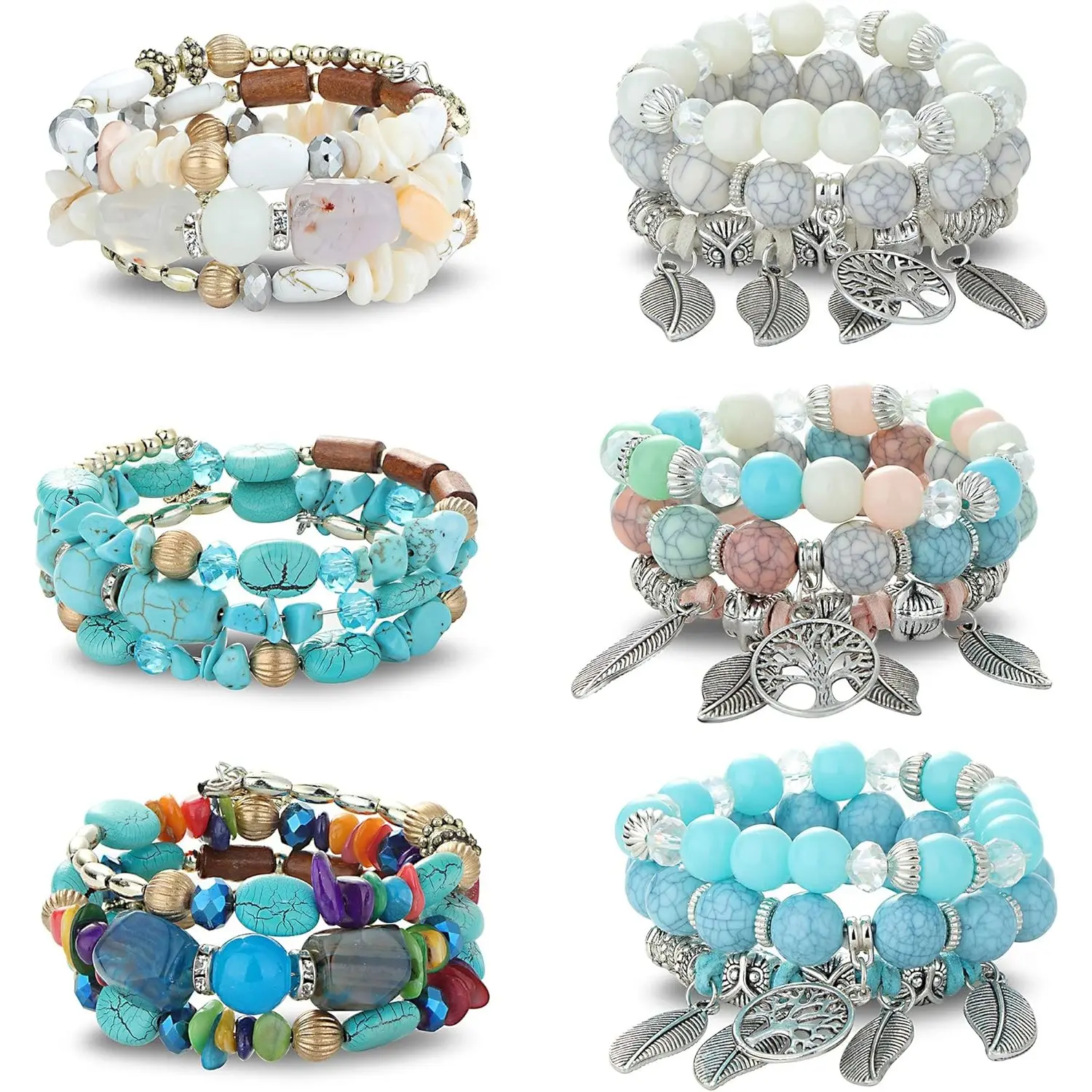 Sea Style Blue Beads Set