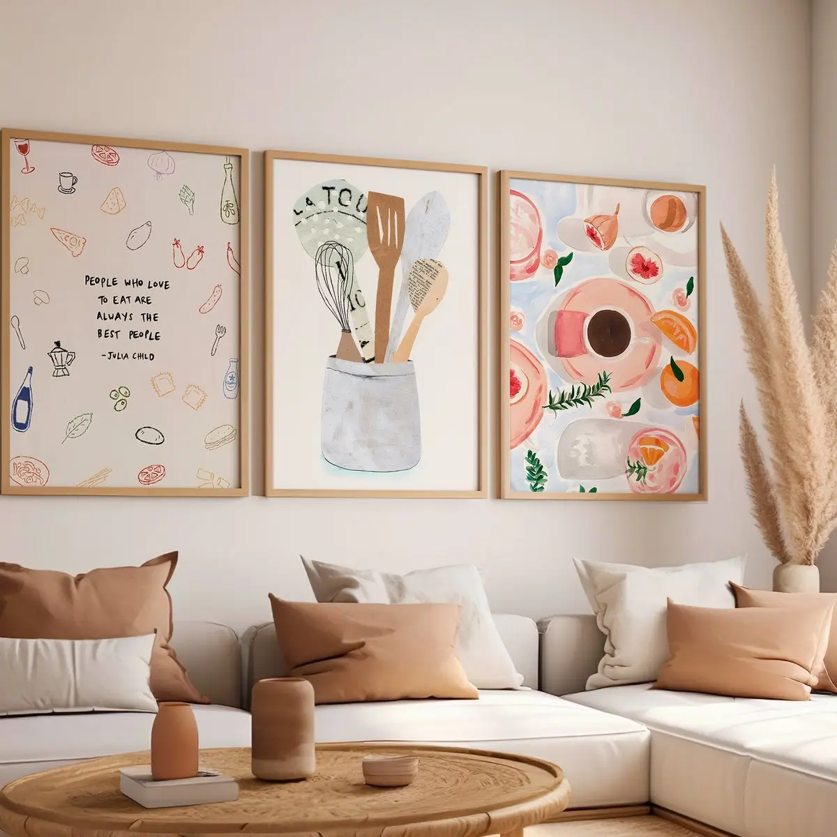 Set of 3, Food Poster, Contemporary Kitchen Decor, Dining Room Wall Art, Kitchen Print, Food Illustration, Modern Kitchen Wall Art, Room Decor, Unframed