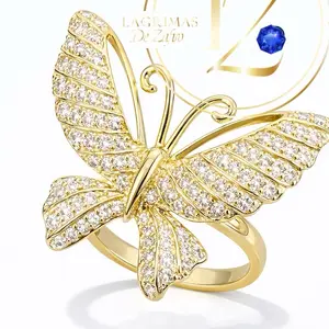 COD#1038  Big butterfly ring with beautiful zircon
