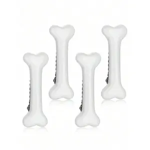 4pcs Cute Dog Bone & Alligator Shaped Hair Clips | Kawaii Animal Side Bangs Hairpins for Women & Girls, Everyday Hair Accessories for School Office Party