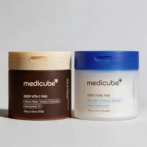 Medicube Zero Pore Pad & Deep Vita C Pad  Set, Exfoliating Pore Minimizing & Brightening Vitamin C Toner Pads for Face
