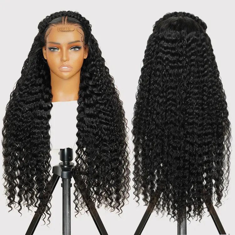 [LIVE ONLY] West Kiss Pre Braided Glueless 18 Inch Deep Wave 13x4 Lace Front Wigs Ready Go Pre Cut Lace Natural Hairline Pre Styled Wig Beginner Friendly