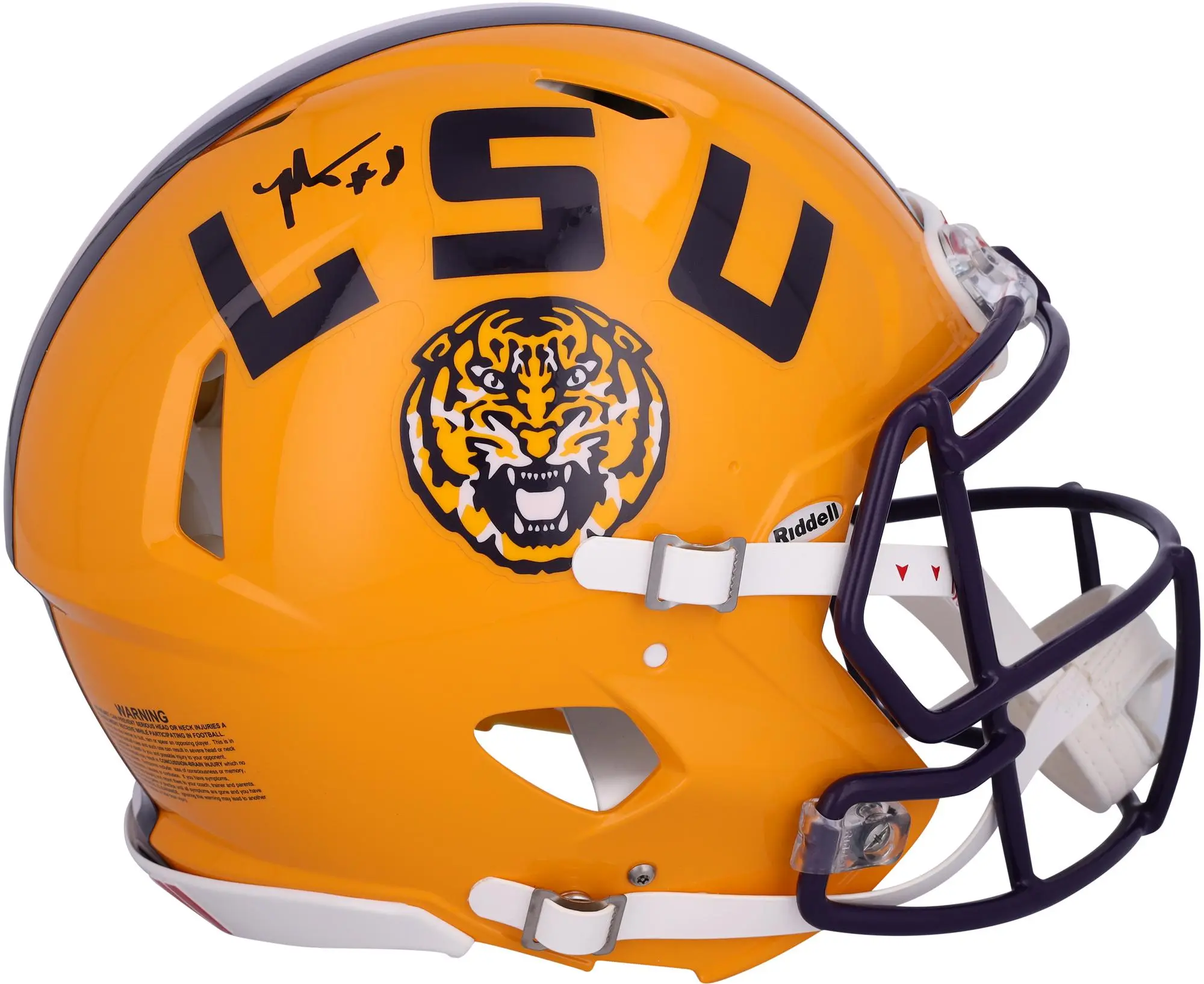 Malik Nabers LSU Tigers Autographed Riddell Speed Authentic Helmet - Fanatics Authentic Certified