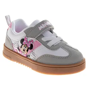 Minnie Mouse Court Sneakers Girls  Polka Dot Athletic Running Hook and Loop Comfort Fit (Toddler / Little Kid)