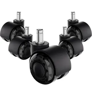 Office Chair Wheels Black Chair Casters for Floors and Carpet, Set of 5, Duty Casters for Chairs & Silence Gliding Gaming Chair Wheels